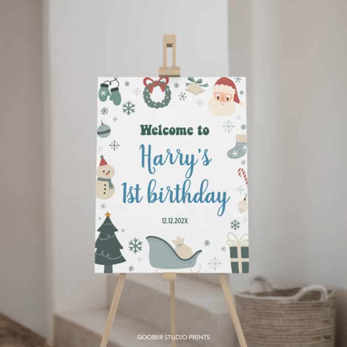 Christmas Winter Birthday Welcome Sign - Image 2