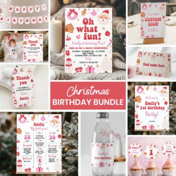 Christmas Winter Birthday Invitation Bundle
