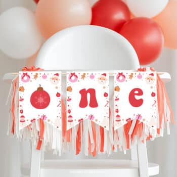 Christmas Winter Birthday Highchair Banner