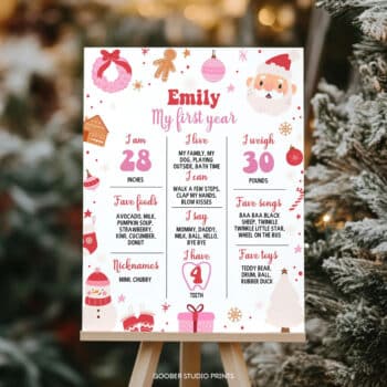 Christmas Winter Birthday Milestone Poster