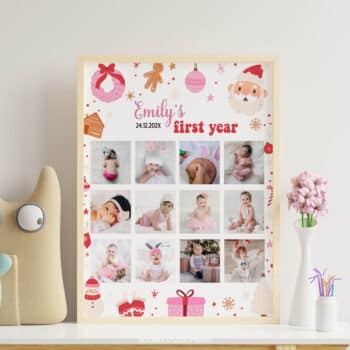 Christmas Winter Birthday Milestone Photo Collage