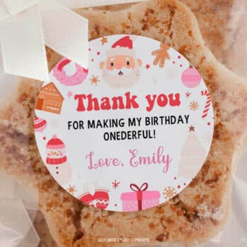 Christmas Winter Birthday Thank You Favor Tag