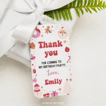 Christmas Winter Birthday Thank You Tag