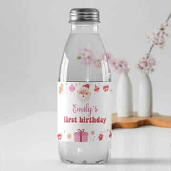 Christmas Winter Birthday Water Bottle Label