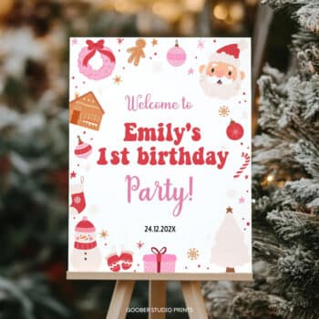 Christmas Winter Birthday Welcome Sign