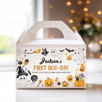 Halloween Birthday Party Gable Box Label