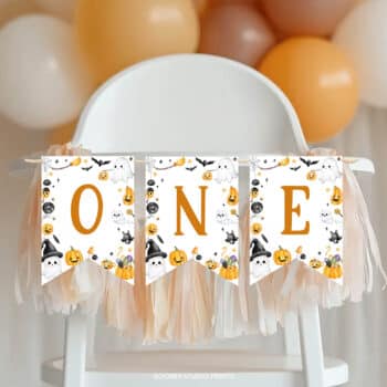 Halloween Birthday Party Highchair Banner