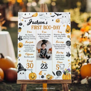 Halloween Birthday Milestone Photo Poster