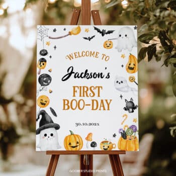Halloween Birthday Party Welcome Sign