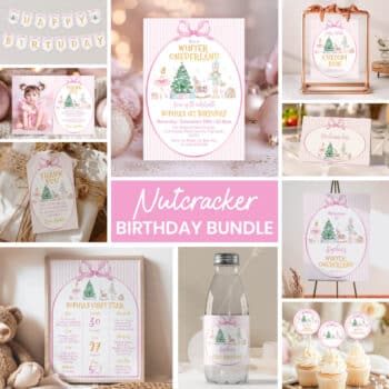 Nutcracker Winter Onederland Birthday Invitation Bundle