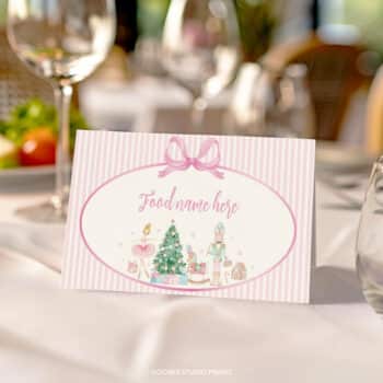 Nutcracker Birthday Food Tent Cards