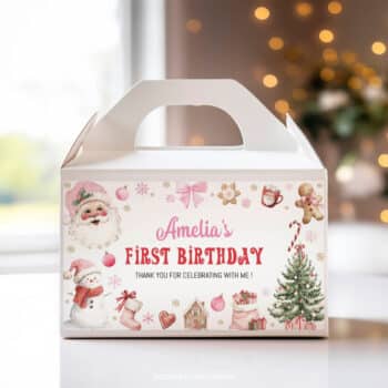 Christmas Birthday Gable Box Label