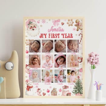 Christmas Birthday Milestone Photo Collage