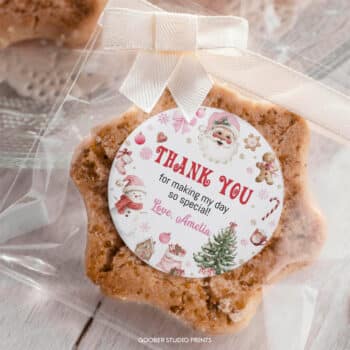 Christmas Birthday Thank You Favor Tag