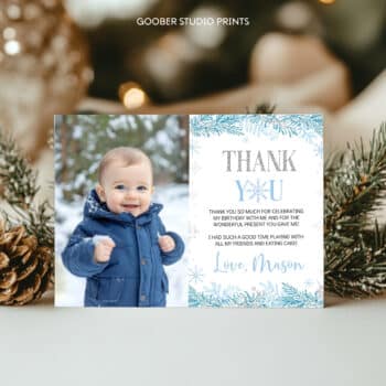 Winter Birthday Thank You Card