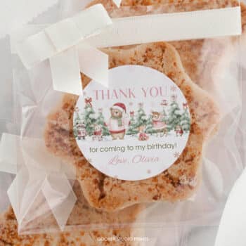 Winter Onederland Birthday Thank You Favor Tag