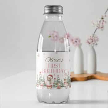 Winter Onederland Birthday Water Bottle Label