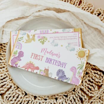 Dinosaur Birthday Party Chocolate Bar Wrappers