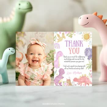 Dinosaur Birthday Party Thank You Card