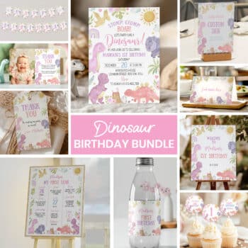 Dinosaur Birthday Party Invitation Bundle