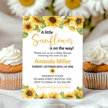 Sunflower Baby Shower Invitation