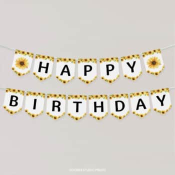 Sunflower Birthday Party Banner