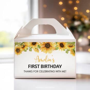 Sunflower Birthday Gable Box Label
