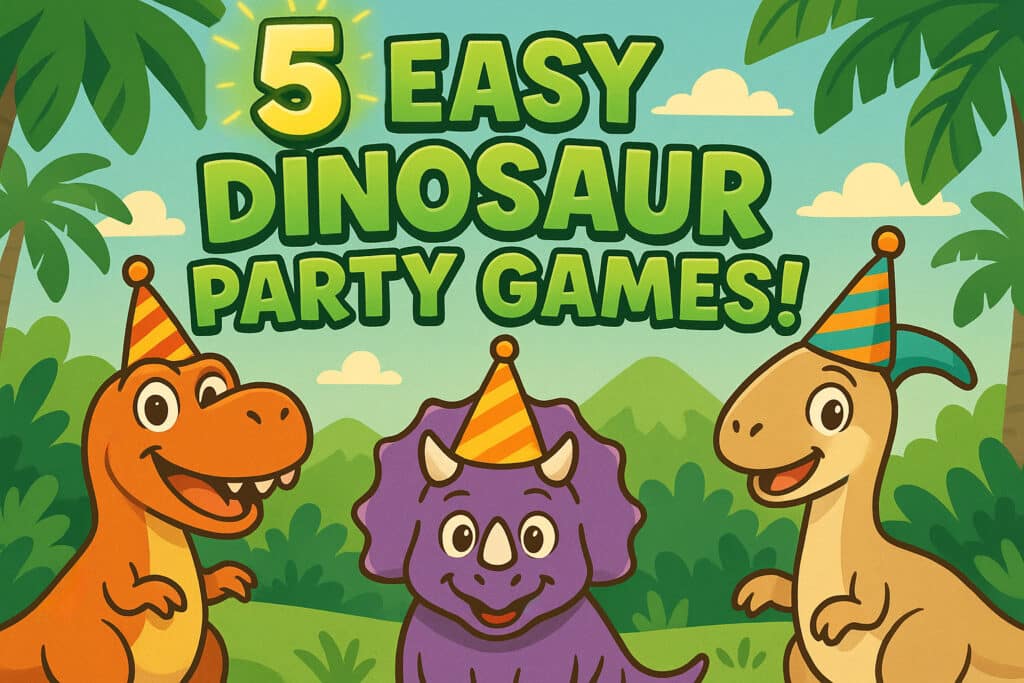 easy dinosaur party games for kids