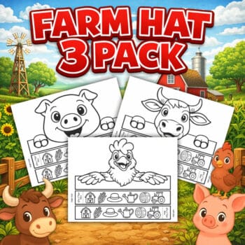 Farm Party Craft Activity | Printable Hats 3 Pack