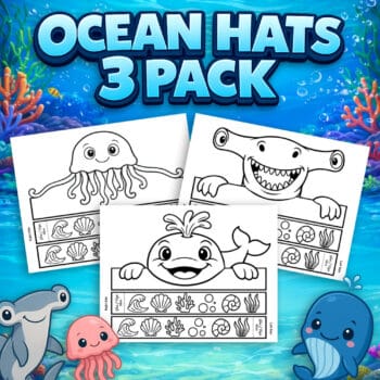 Ocean Party Hats Printable | Under the Sea Craft Activity