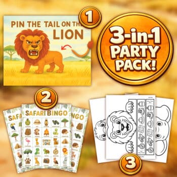 Safari Party Activity Pack | 3-in-1 Printable Bundle