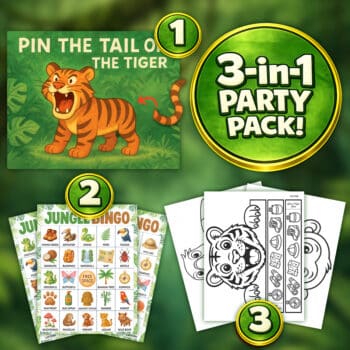 Safari Jungle Birthday Games Printable Pack