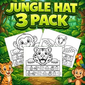 Jungle Party Hats Printable | Safari Craft Activity
