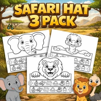 Printable Safari Animals Paper Crowns for Kids